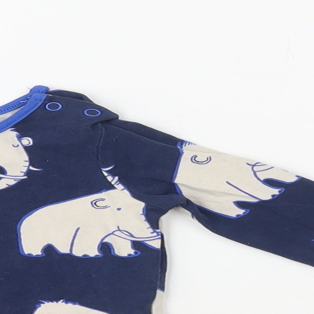 NEXT Baby Blue Geometric Cotton Trousers Set Outfit/Set Size 0-3 Months Snap - Elephants
