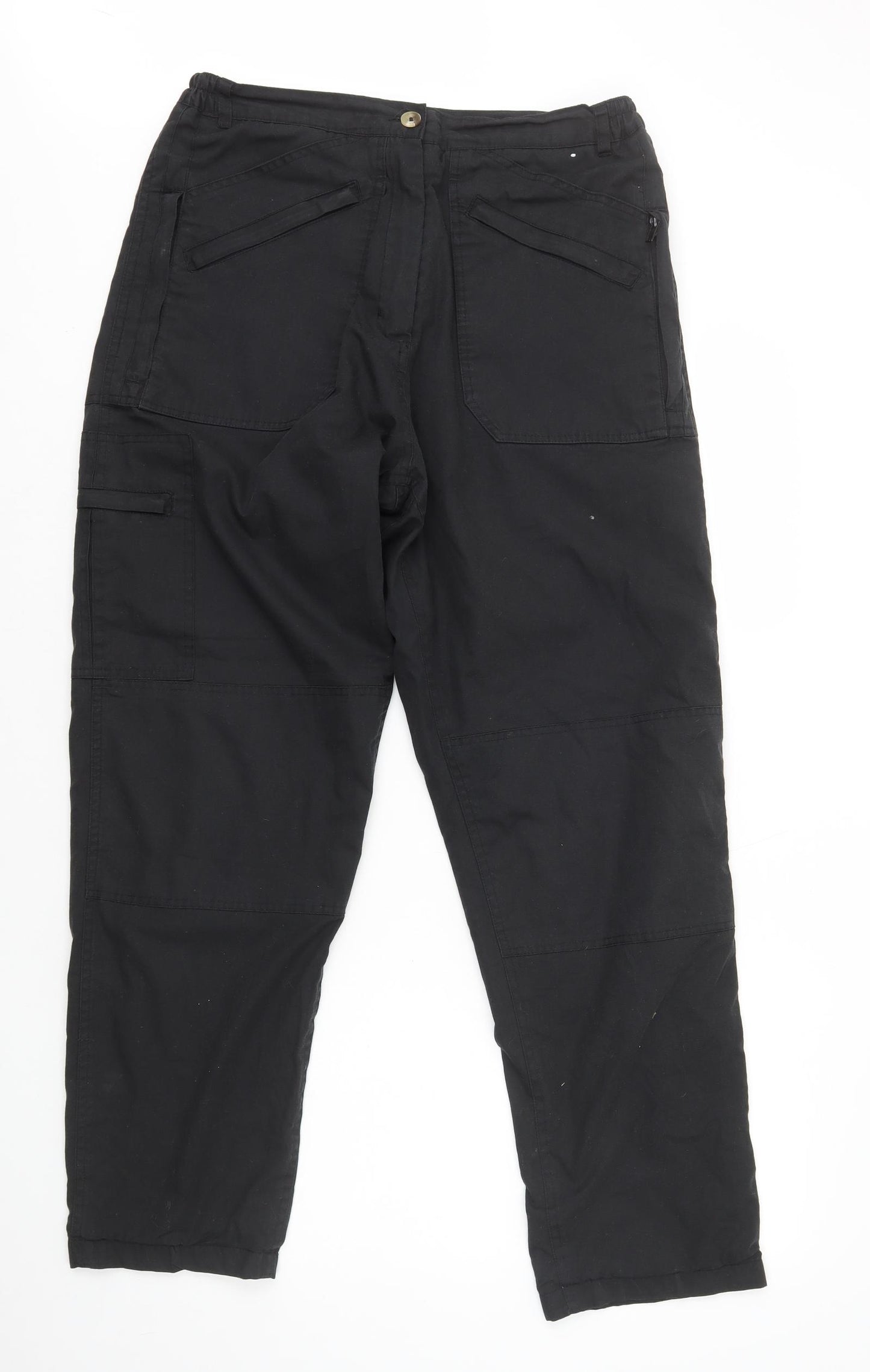 Regatta Womens Black Polyester Cargo Trousers Size 16 L30 in Regular Zip
