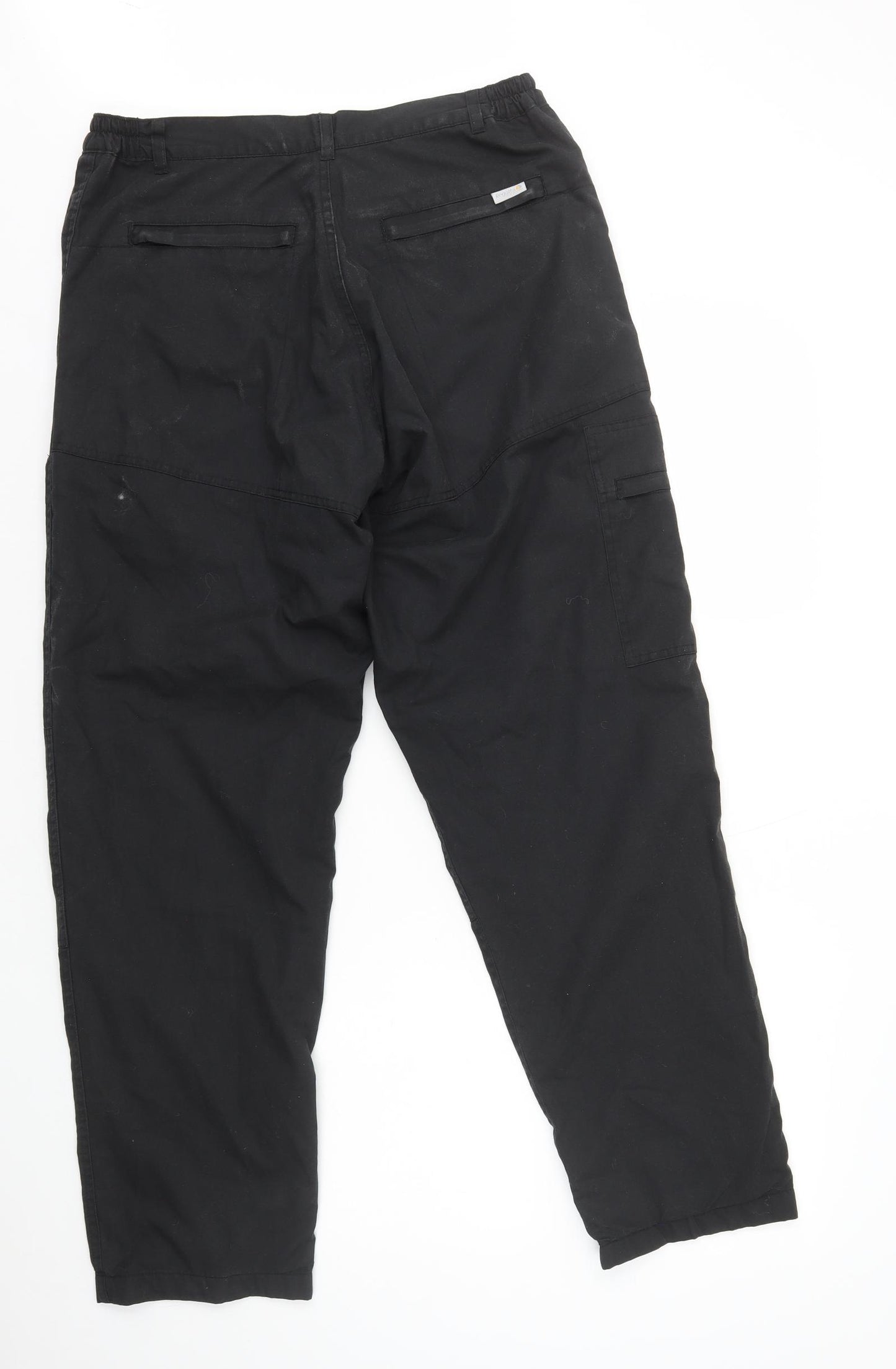 Regatta Womens Black Polyester Cargo Trousers Size 16 L30 in Regular Zip