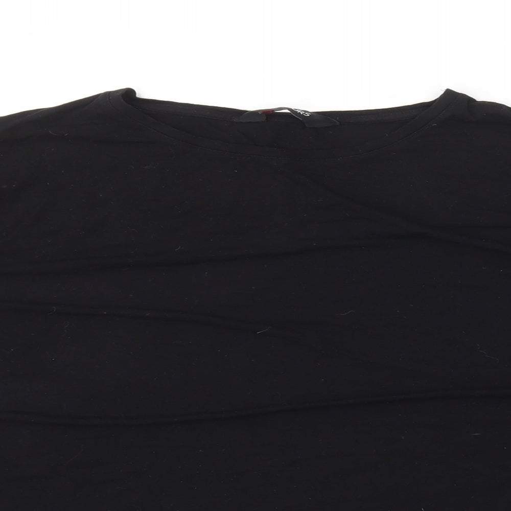 Yours Womens Black Viscose Basic T-Shirt Size 20 Round Neck