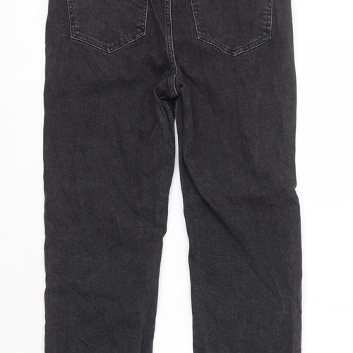 River Island Womens Black Cotton Straight Jeans Size 12 L25 in Regular Zip