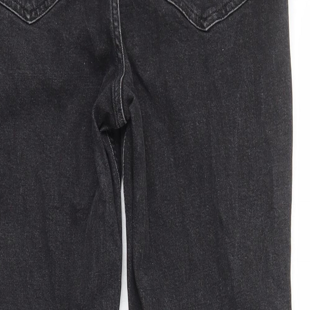 River Island Womens Black Cotton Straight Jeans Size 12 L25 in Regular Zip