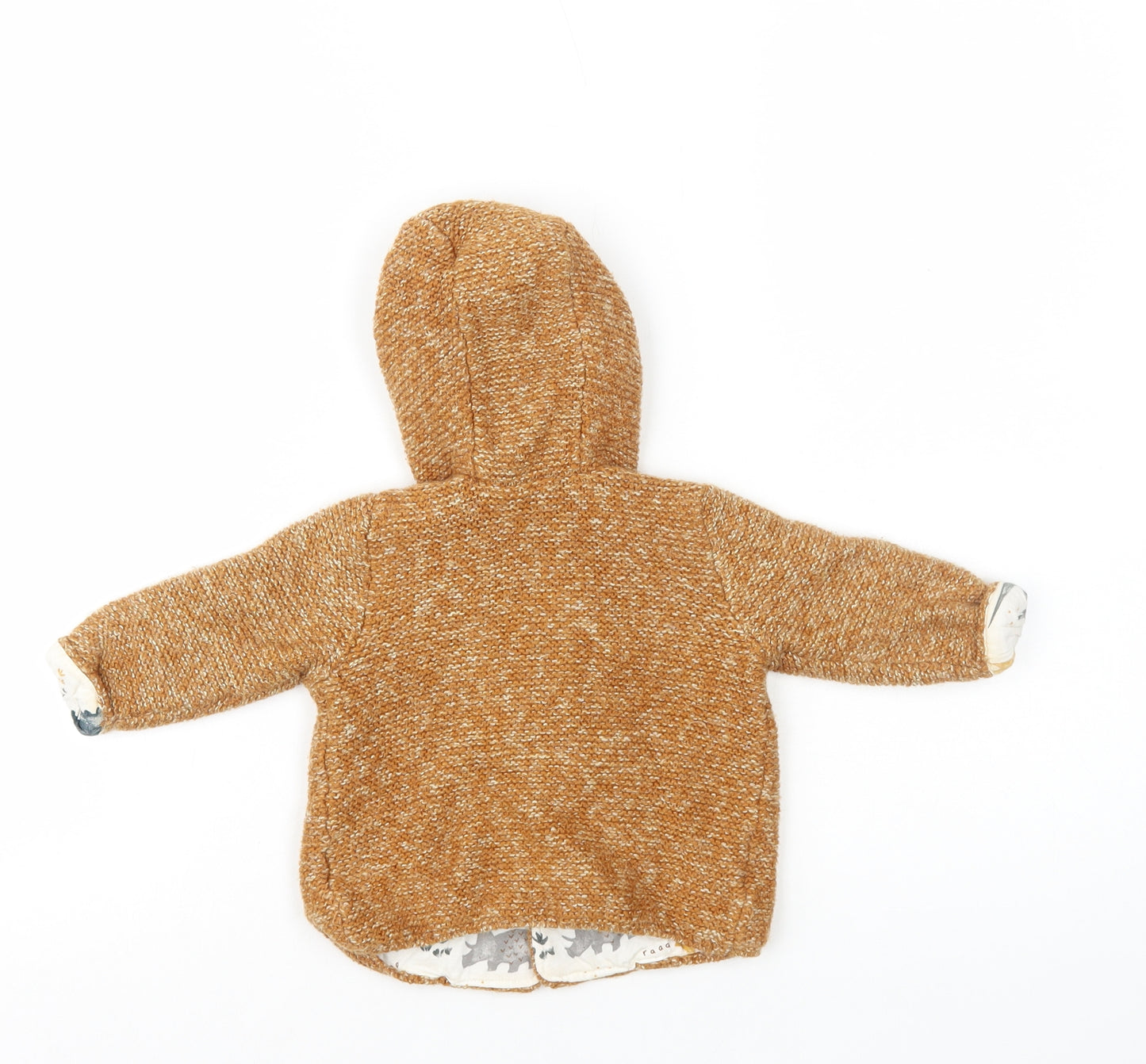 TU Baby Yellow Cotton Cardigan Jumper Size 3-6 Months Button - Bear Ears