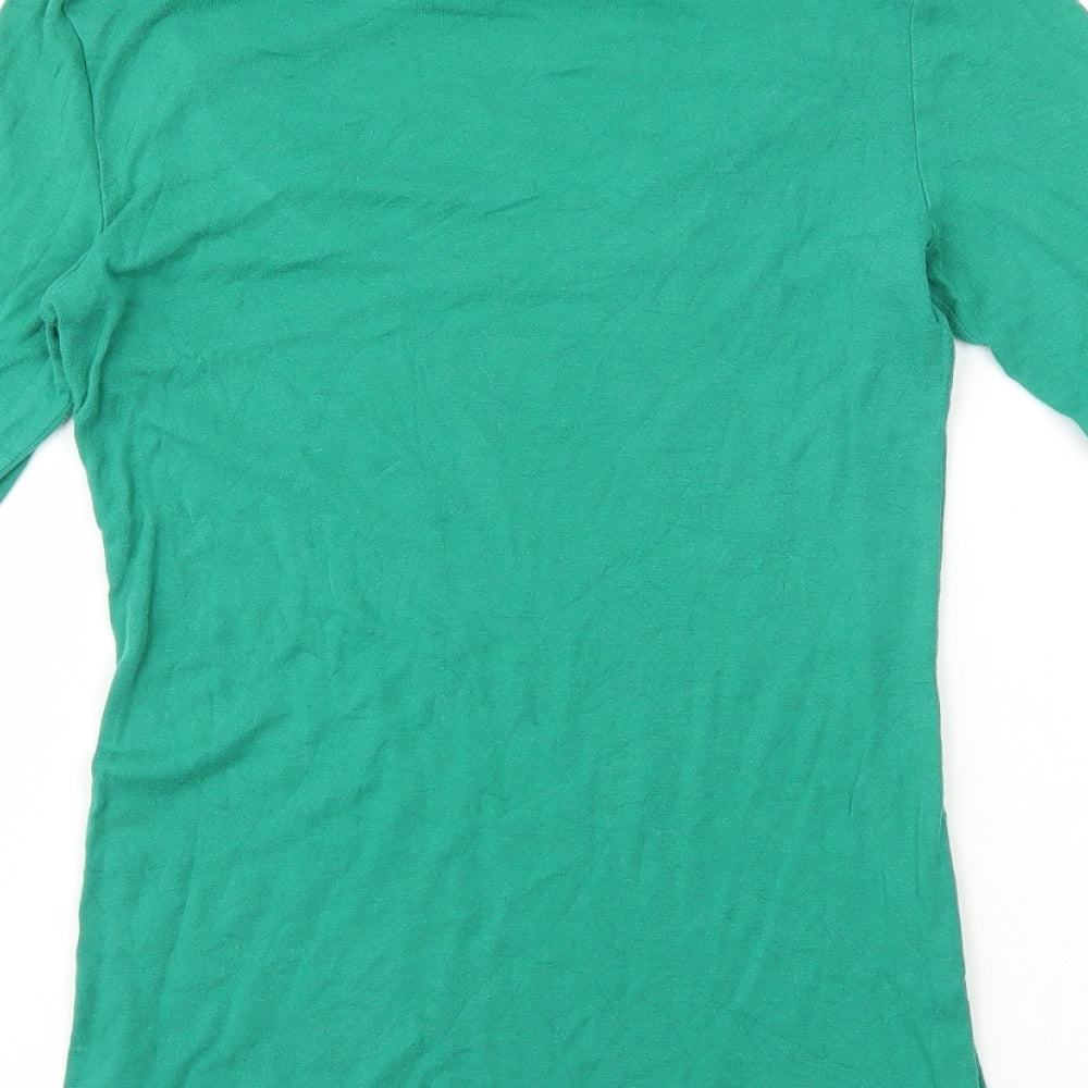 Dorothy Perkins Womens Green 100% Cotton Basic T-Shirt Size 12 Scoop Neck