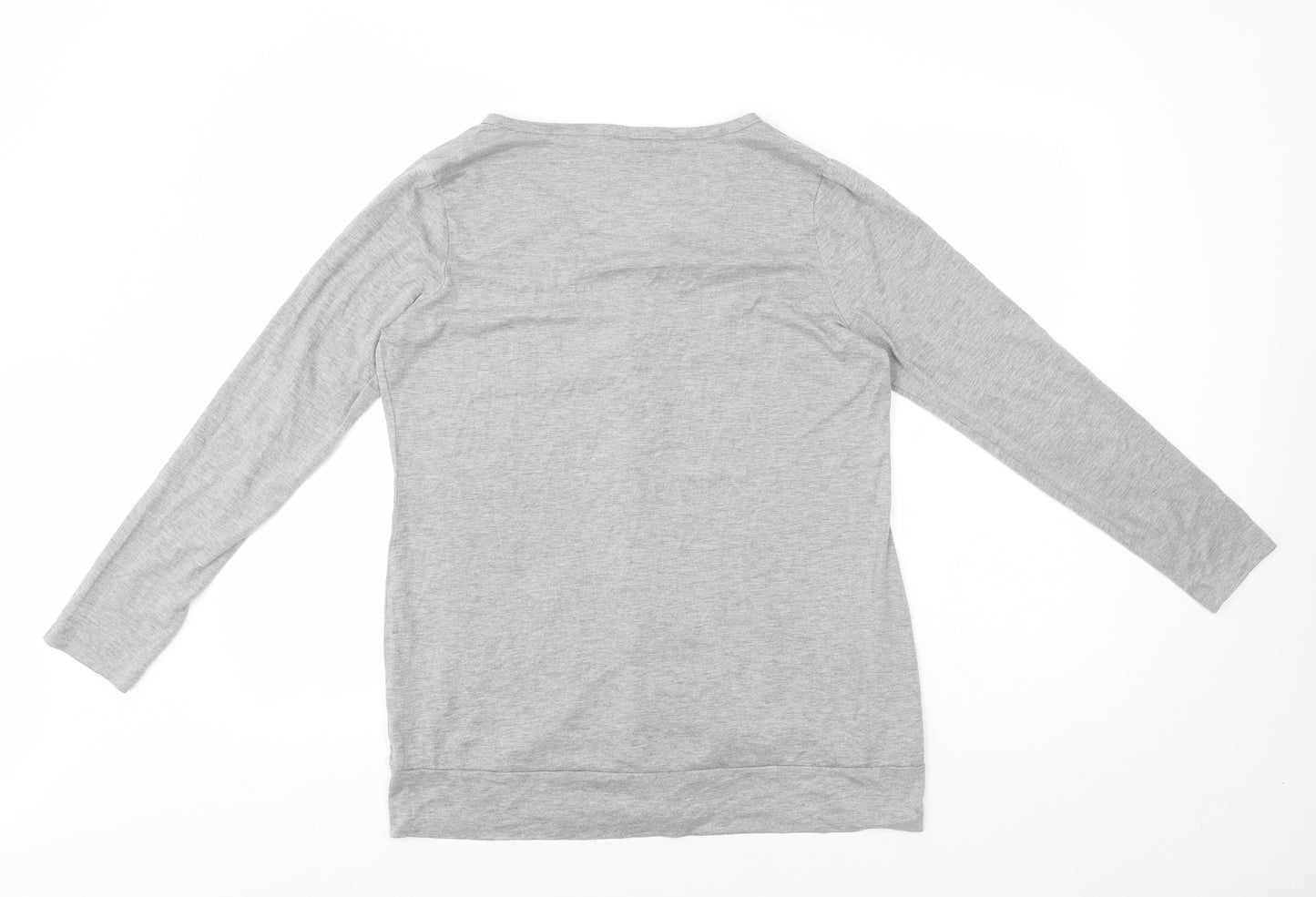 B You Womens Grey V-Neck Polyester Cardigan Jumper Size 14