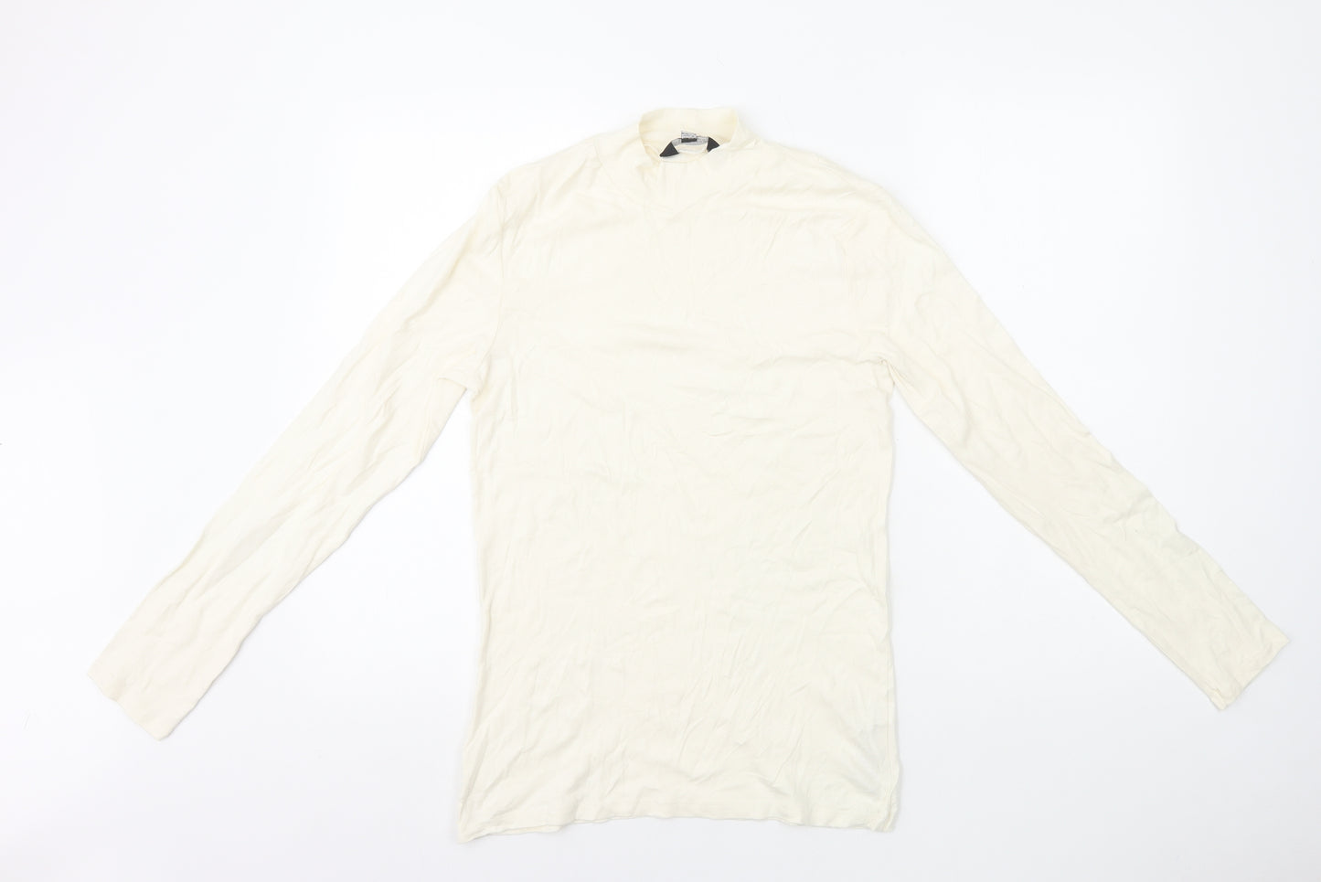 Dorothy Perkins Womens White 100% Cotton Basic T-Shirt Size 16 High Neck