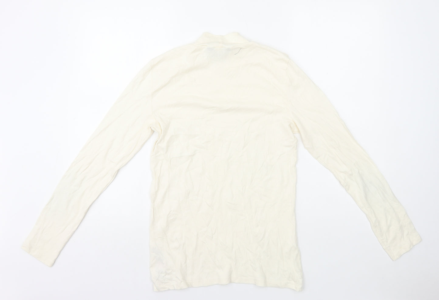 Dorothy Perkins Womens White 100% Cotton Basic T-Shirt Size 16 High Neck
