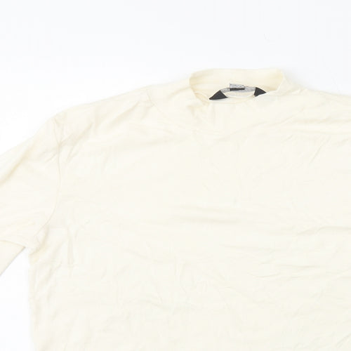 Dorothy Perkins Womens White 100% Cotton Basic T-Shirt Size 16 High Neck