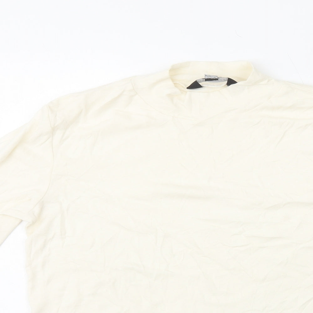Dorothy Perkins Womens White 100% Cotton Basic T-Shirt Size 16 High Neck