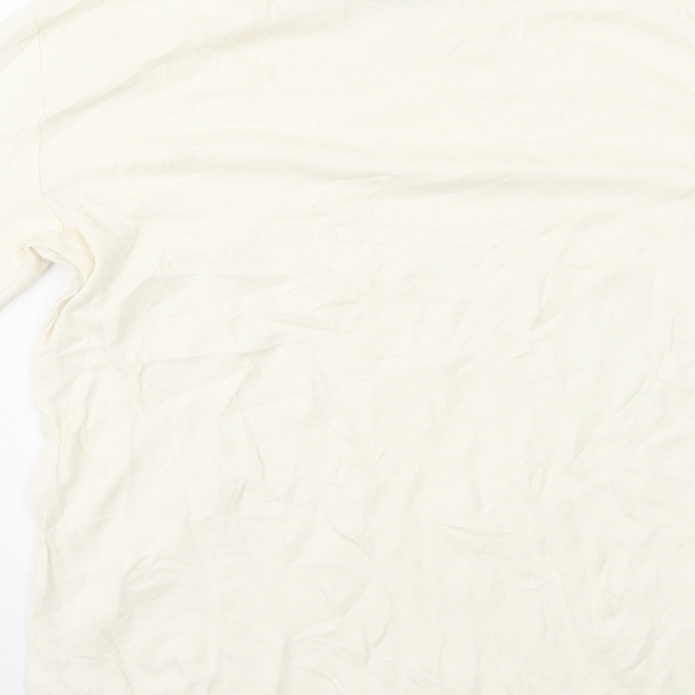 Dorothy Perkins Womens White 100% Cotton Basic T-Shirt Size 16 High Neck