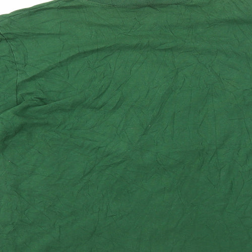 Gymboree Boys Green 100% Cotton Basic T-Shirt Size 12 Years Round Neck Pullover - Santa Rocks