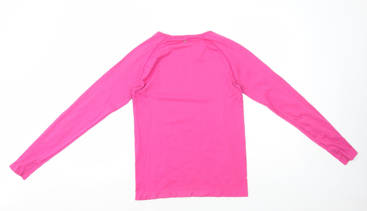 Primark Womens Pink Polyamide Basic T-Shirt Size 10 Round Neck Pullover