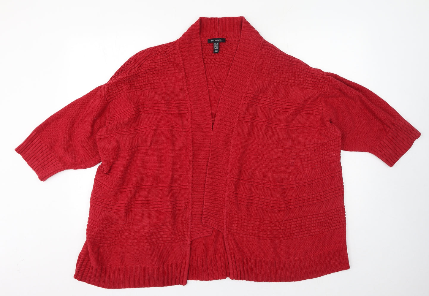 H by Halston Womens Red V-Neck Cotton Cardigan Jumper Size 3XL