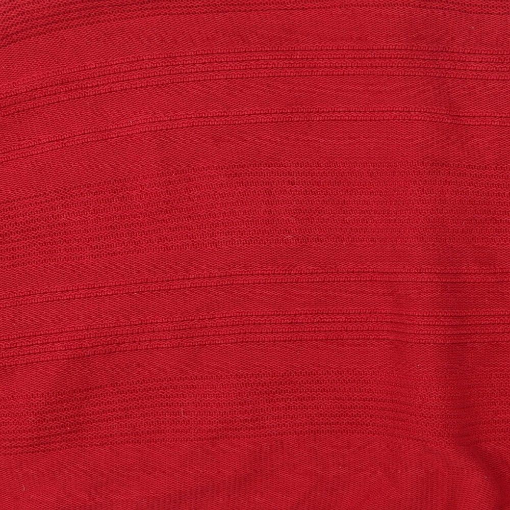 H by Halston Womens Red V-Neck Cotton Cardigan Jumper Size 3XL