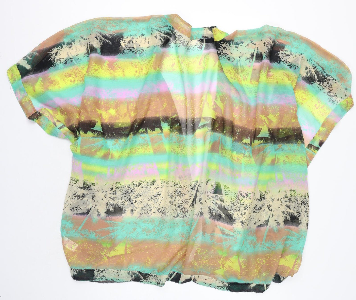 F&F Womens Multicoloured Geometric Polyester Cover Up Size XL - Open