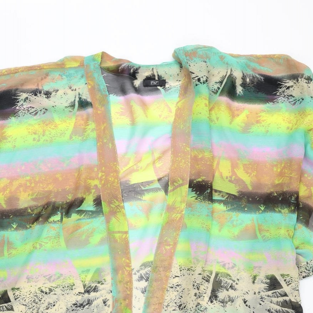 F&F Womens Multicoloured Geometric Polyester Cover Up Size XL - Open
