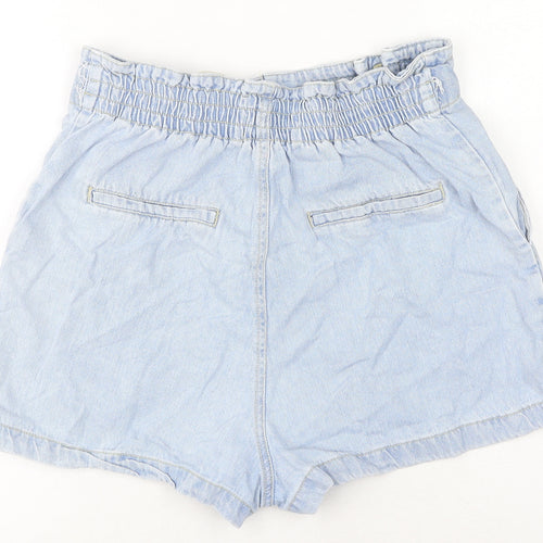 Stradivarius Womens Blue 100% Polyester Mom Shorts Size S L14 in Regular Zip