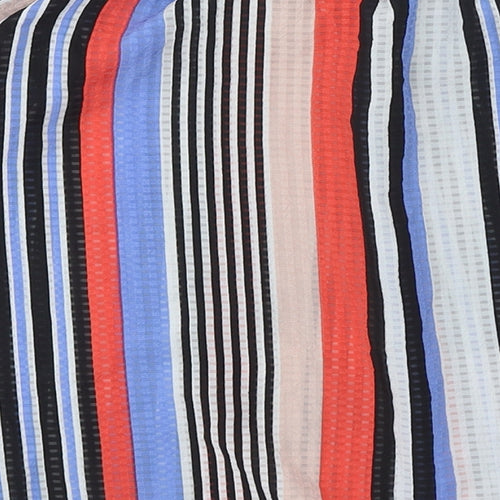 Papaya Womens Multicoloured Striped Polyester Basic Blouse Size 10 Off the Shoulder