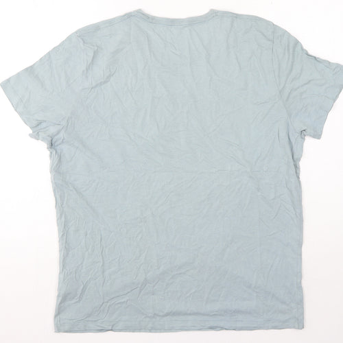 Abercrombie & Fitch Mens Blue Cotton T-Shirt Round Neck - Logo