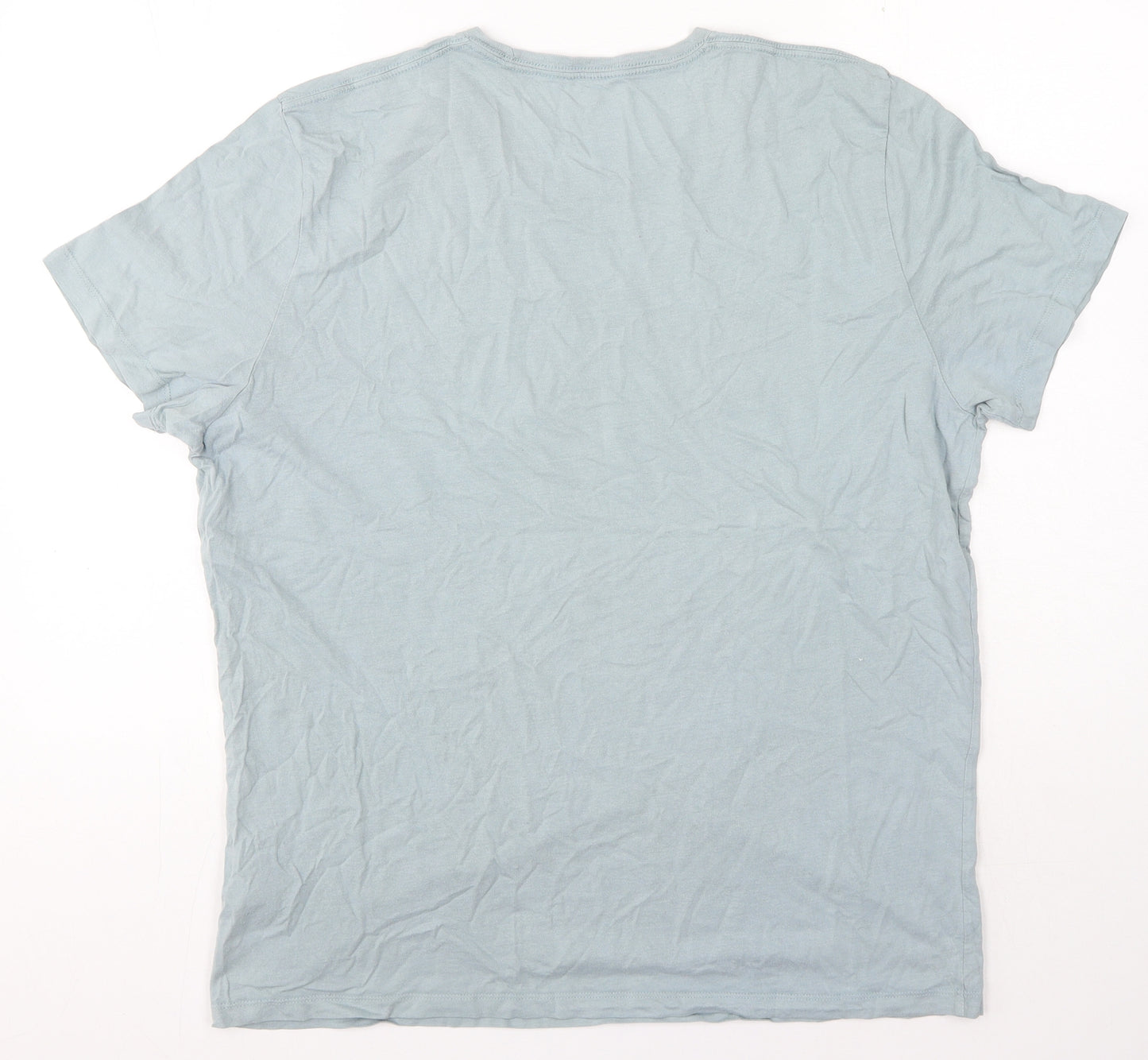 Abercrombie & Fitch Mens Blue Cotton T-Shirt Round Neck - Logo