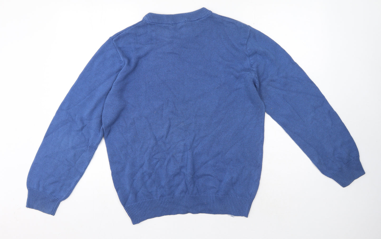 Cotton Traders Womens Blue Crew Neck Cotton Pullover Jumper Size M