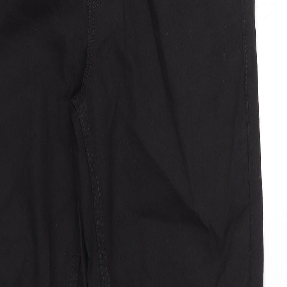 H&M Womens Black Cotton Chino Trousers Size 12 L38 in Regular Zip