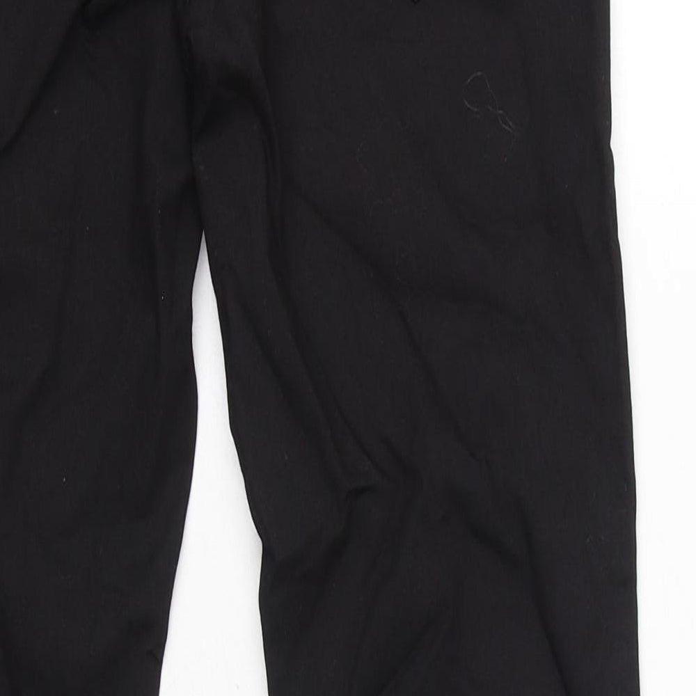 H&M Womens Black Cotton Chino Trousers Size 12 L38 in Regular Zip