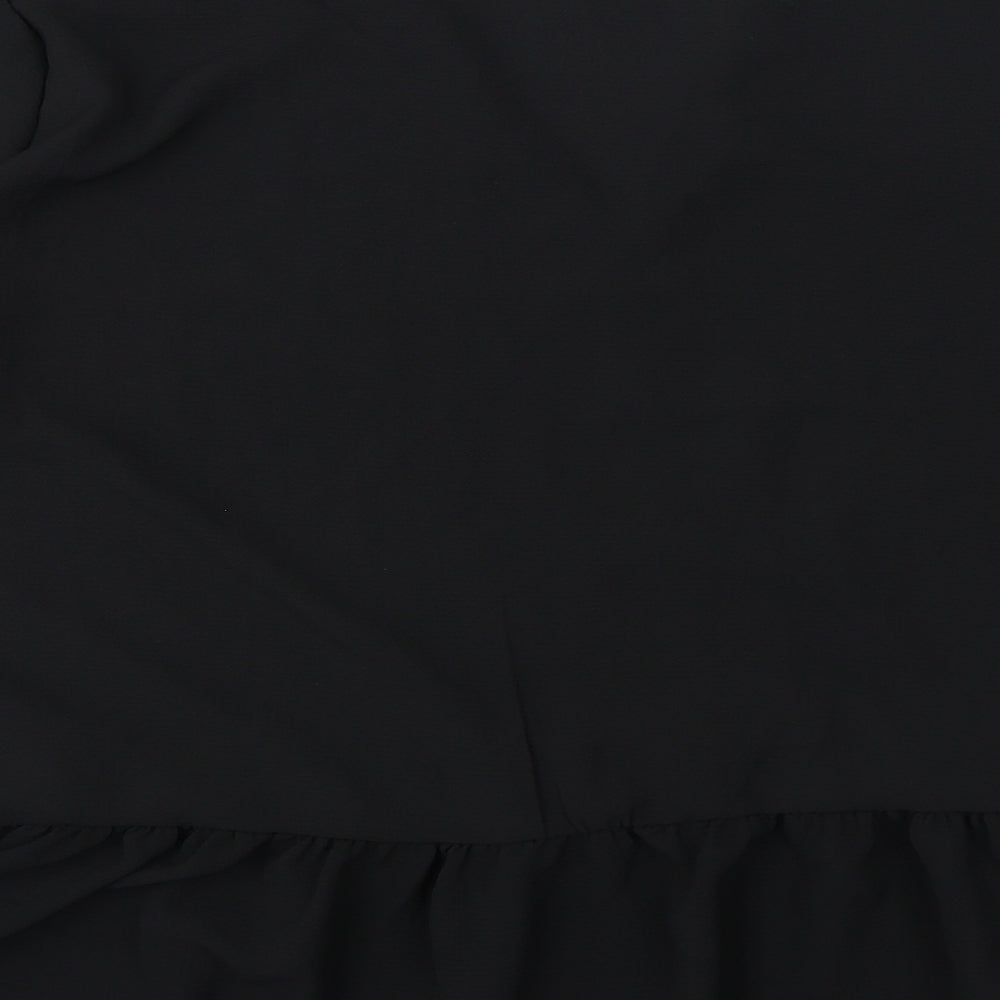 Boohoo Womens Black Polyester Basic Blouse Size 18 V-Neck - Flare Bottom