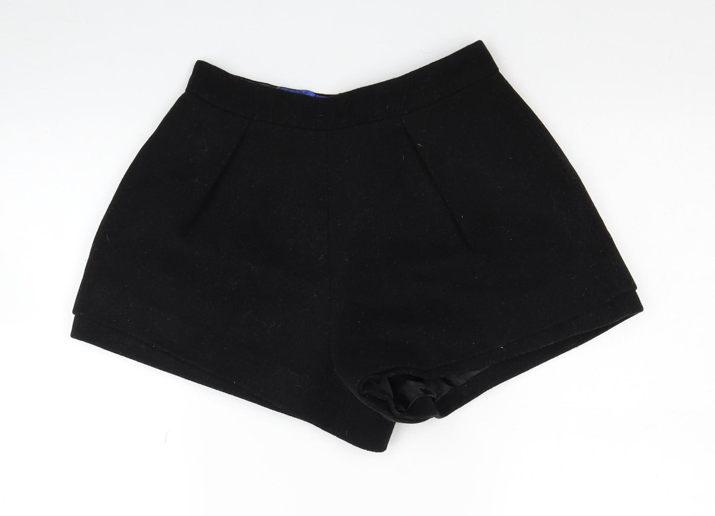 Ochirly Womens Black Polyester Hot Pants Shorts Size S L3 in Regular Zip