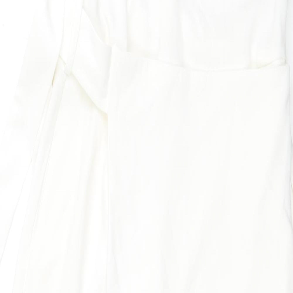 Zara Womens White Polyester Jumpsuit One-Piece Size S L31 in Zip