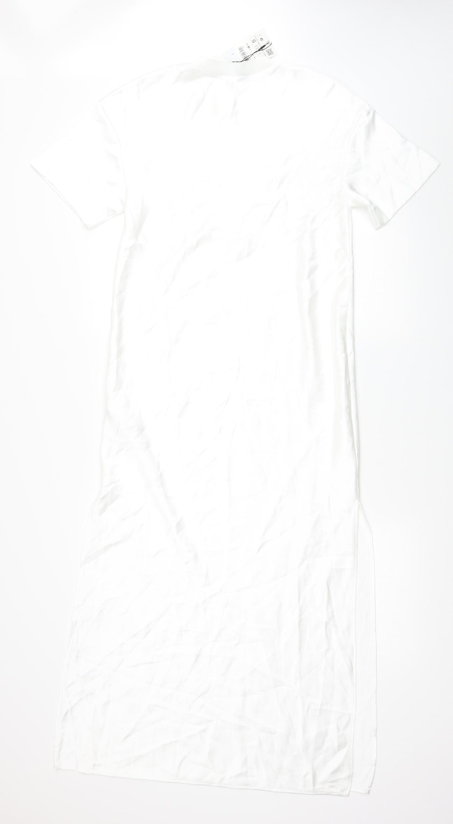 Zara Womens White Polyester Maxi Size S Round Neck Pullover