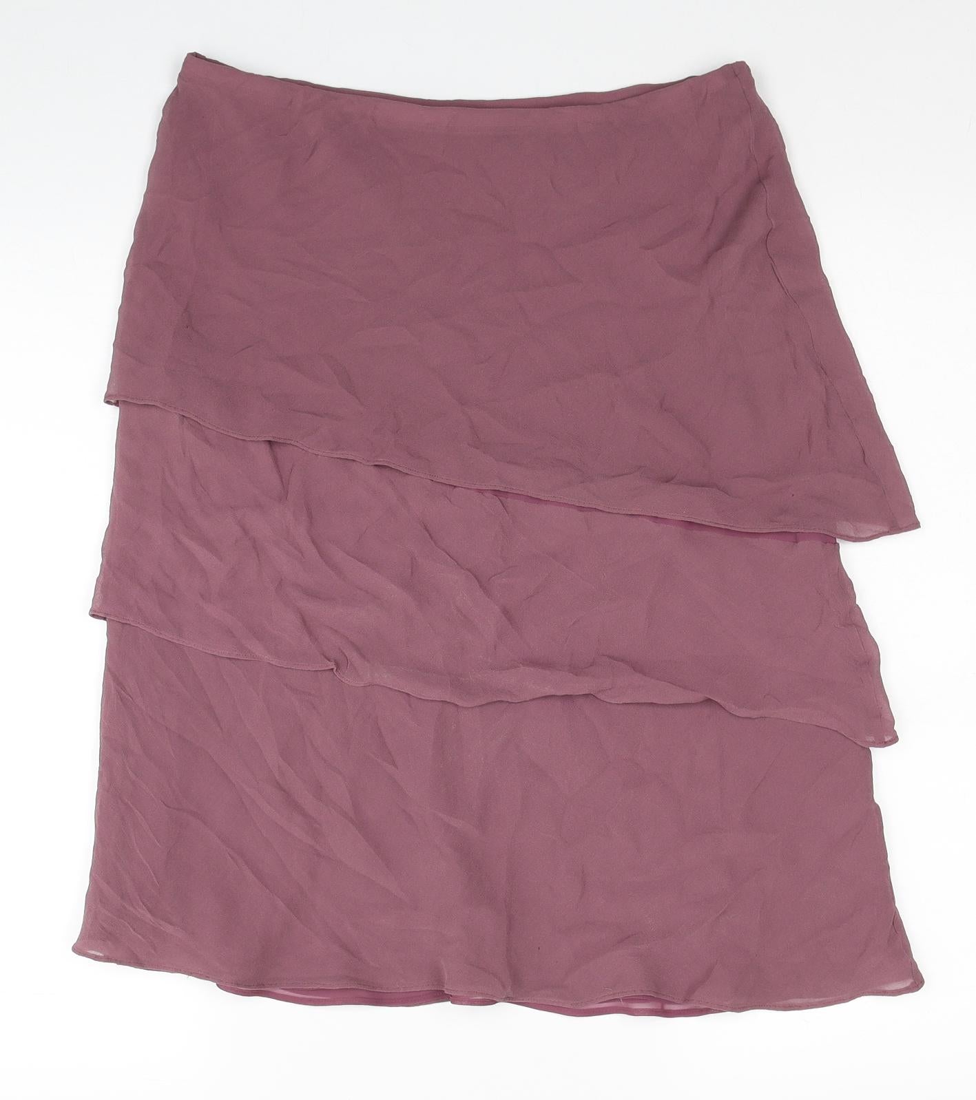 Autograph Womens Pink Silk Swing Skirt Size 10