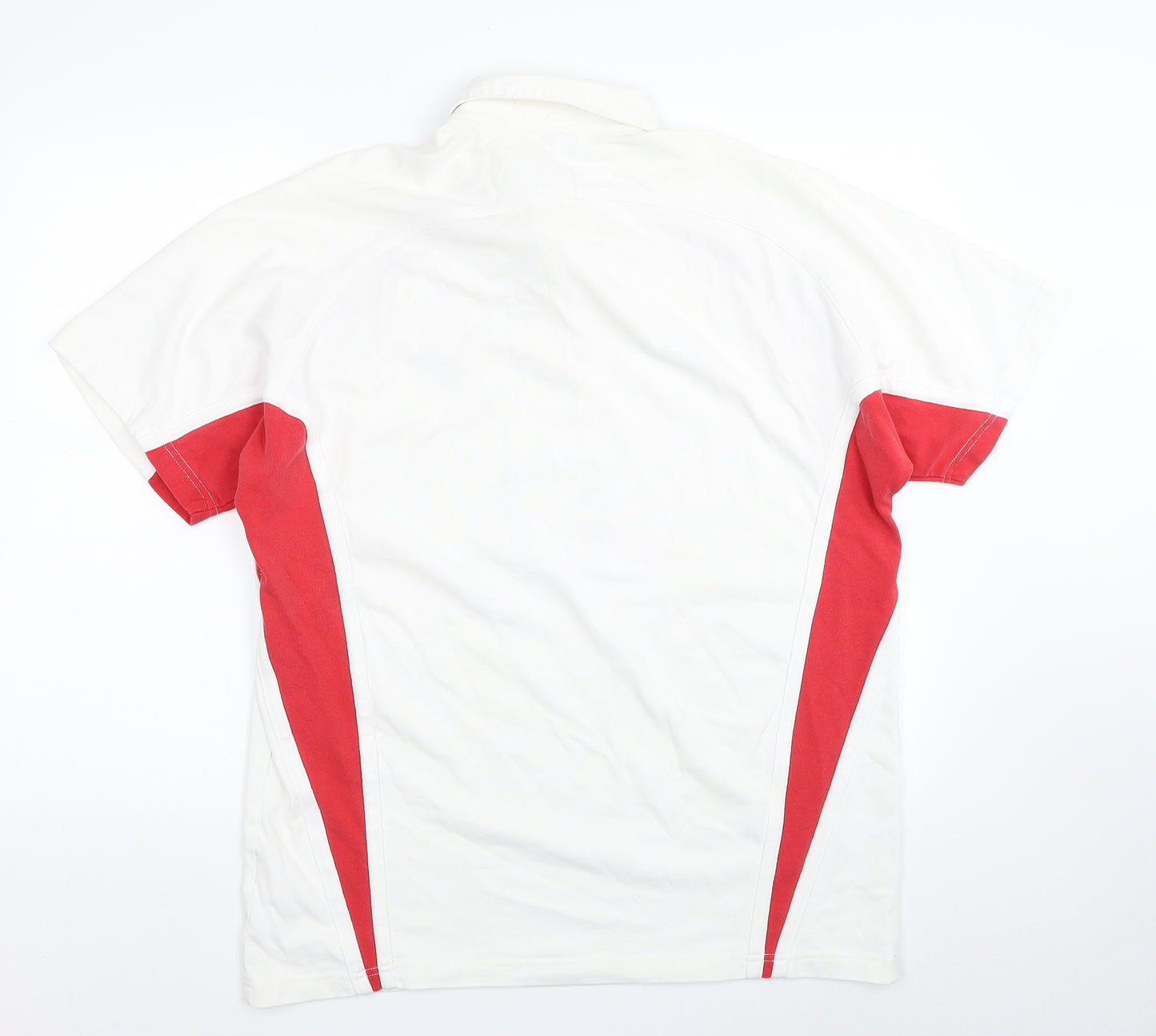 Nike Mens White Cotton Polo Size L Collared Pullover - England