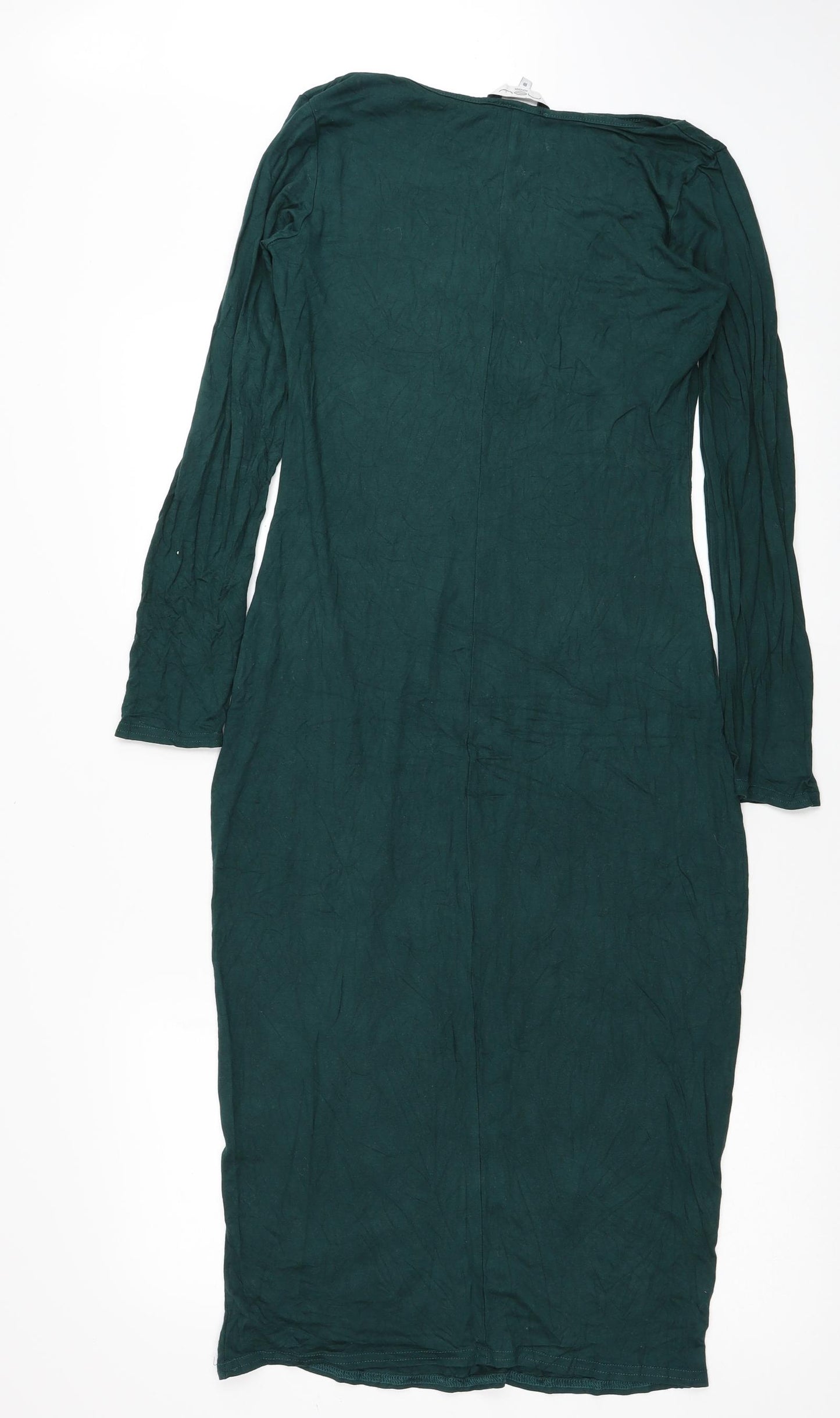 New Look Womens Green Viscose Bodycon Size 18 Boat Neck Pullover