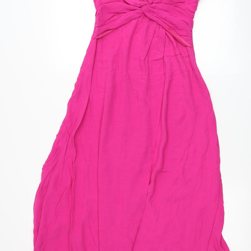 Zara Womens Pink Polyester Tank Dress Size L Sweetheart Zip