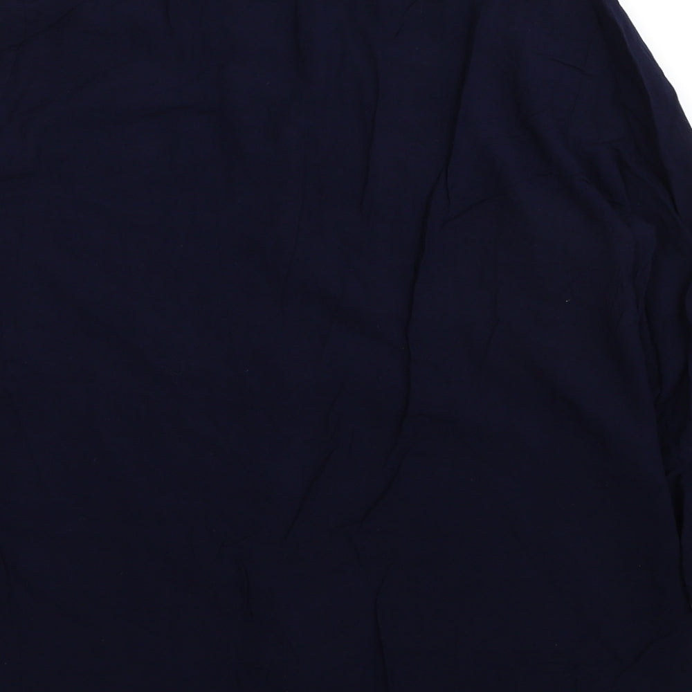 Zodio Womens Blue Viscose Basic Button-Up Size XL V-Neck