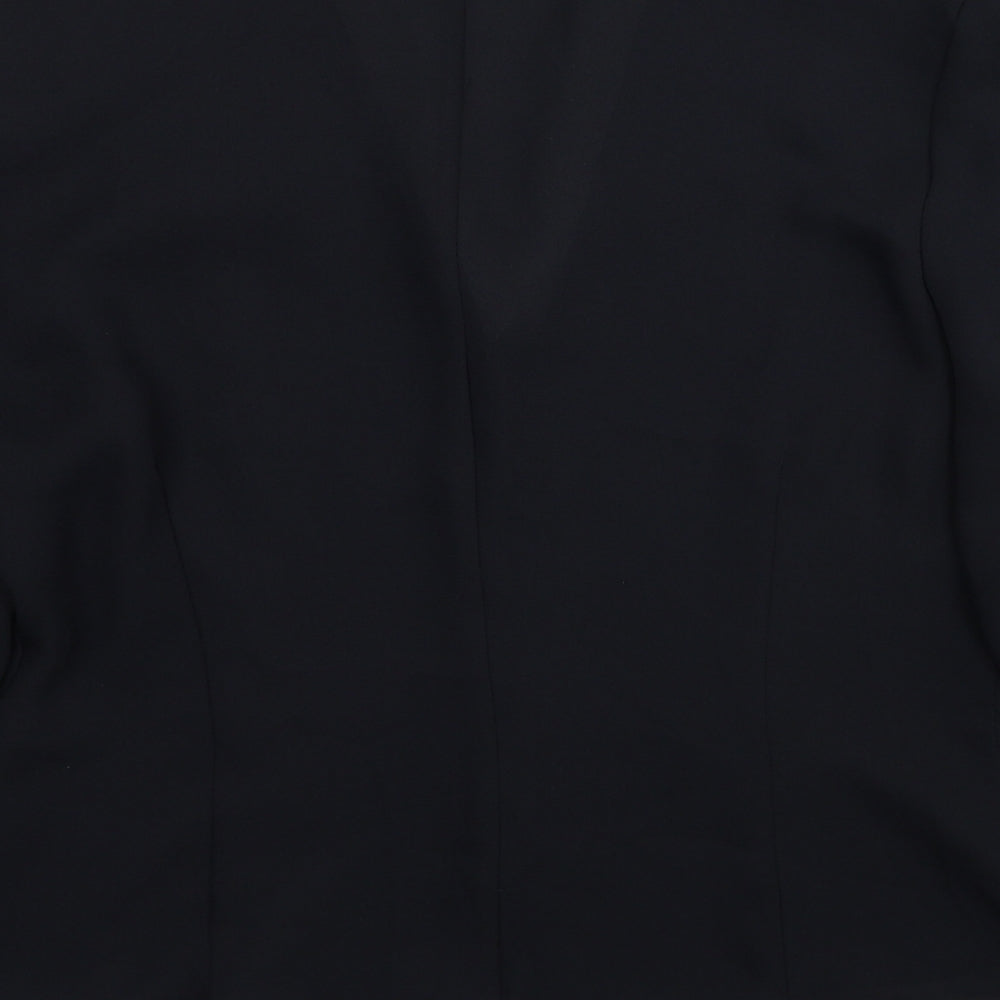 Wallis Womens Black Polyester Jacket Blazer Size 16 - Shoulder Pads