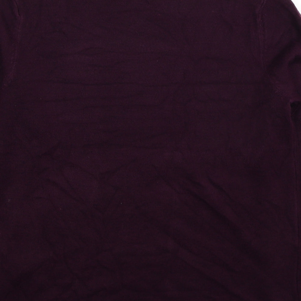 Marks and Spencer Womens Red Round Neck Acrylic Pullover Jumper Size 12
