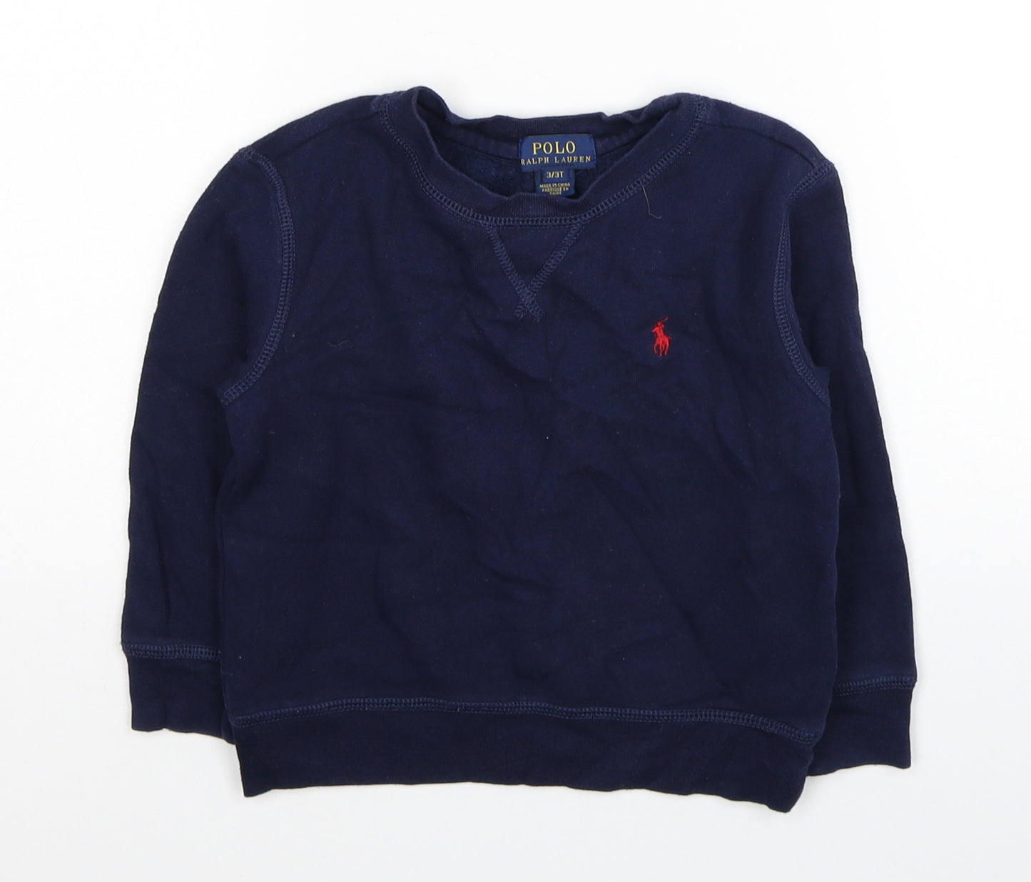 Polo Ralph Lauren Boys Blue Cotton Pullover Sweatshirt Size 3 Years Pullover