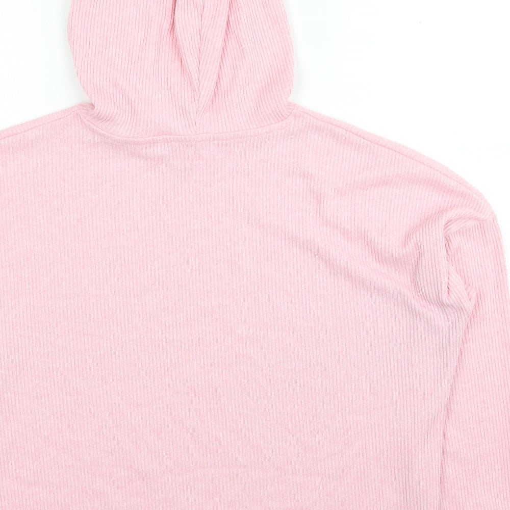 JEFF&CO Womens Pink Polyester Pullover Hoodie Size 12 Pullover - Ribbed