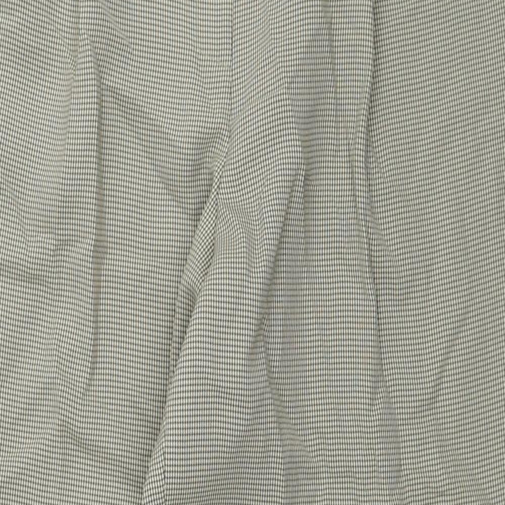 Marks and Spencer Womens Beige Herringbone Polyester Trousers Size 16 L27 in Regular Zip