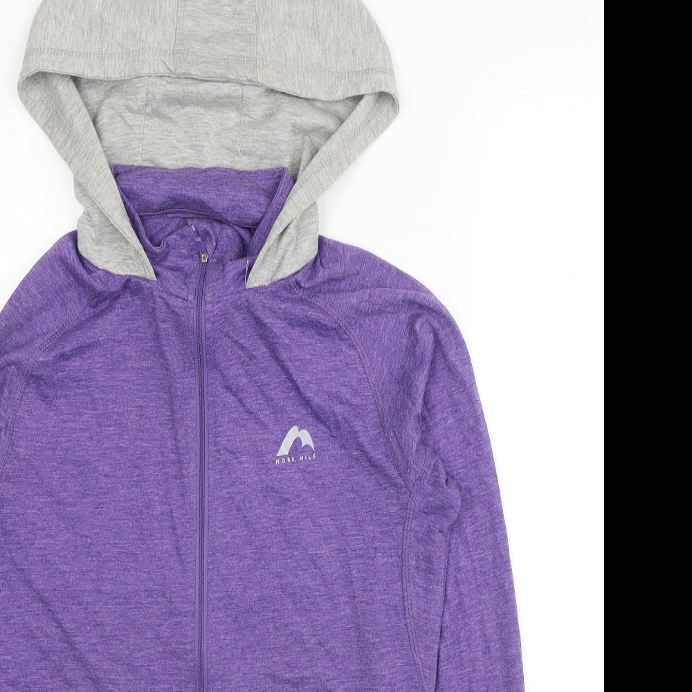 More Mile Womens Purple Polyester Full Zip Hoodie Size 10 Zip
