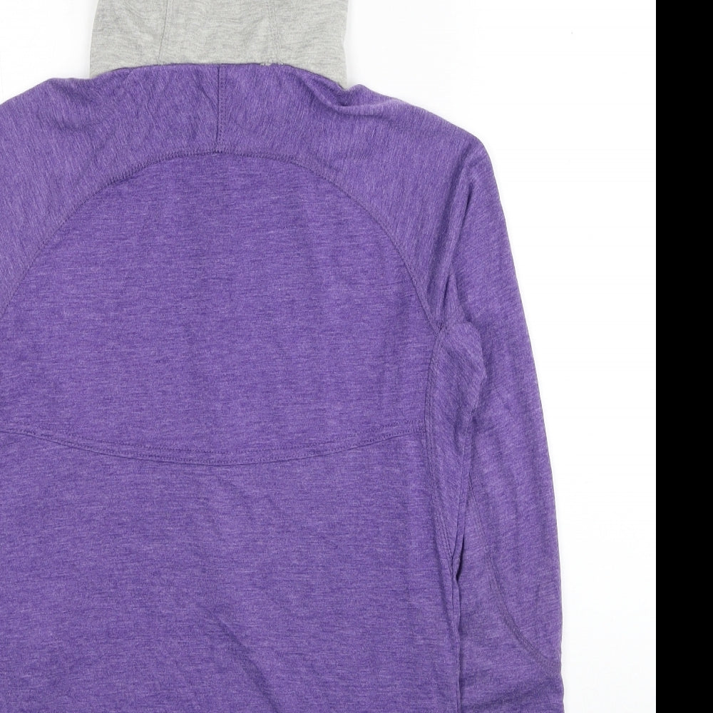 More Mile Womens Purple Polyester Full Zip Hoodie Size 10 Zip