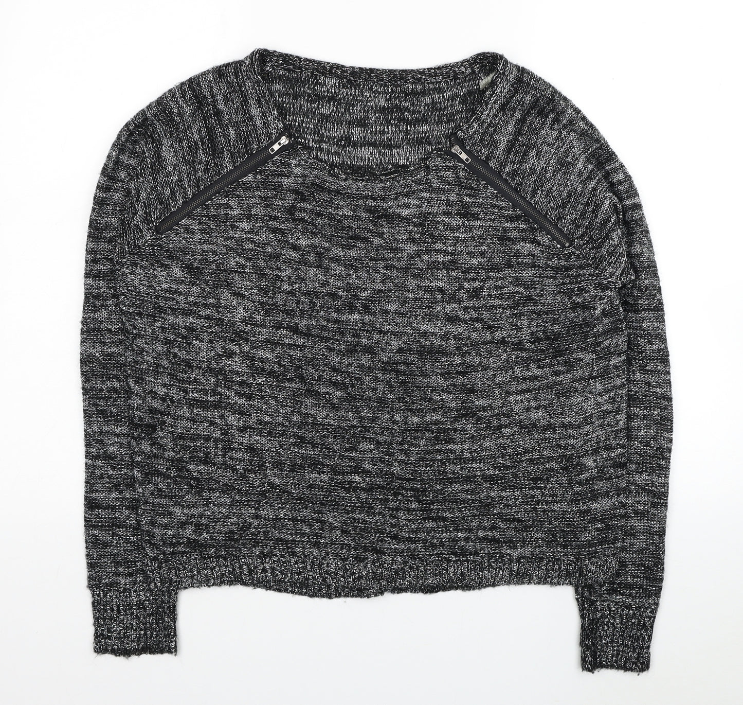 Preworn Womens Black Round Neck Acrylic Pullover Jumper Size 14