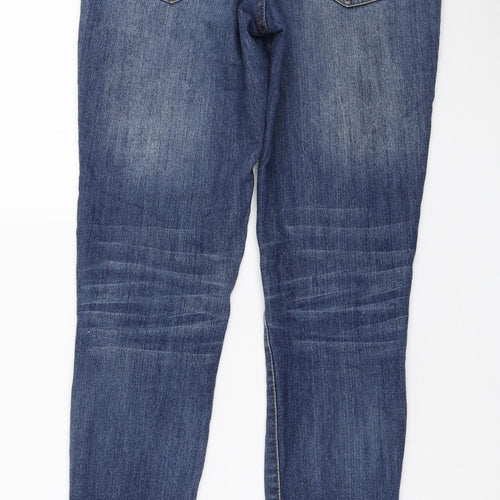 Denim & Co. Womens Blue Polyester Skinny Jeans Size 8 L30 in Regular Zip
