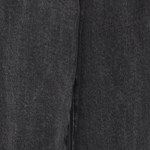 Pull&Bear Womens Grey Cotton Straight Jeans Size 8 L26 in Regular Zip - Distressed hem