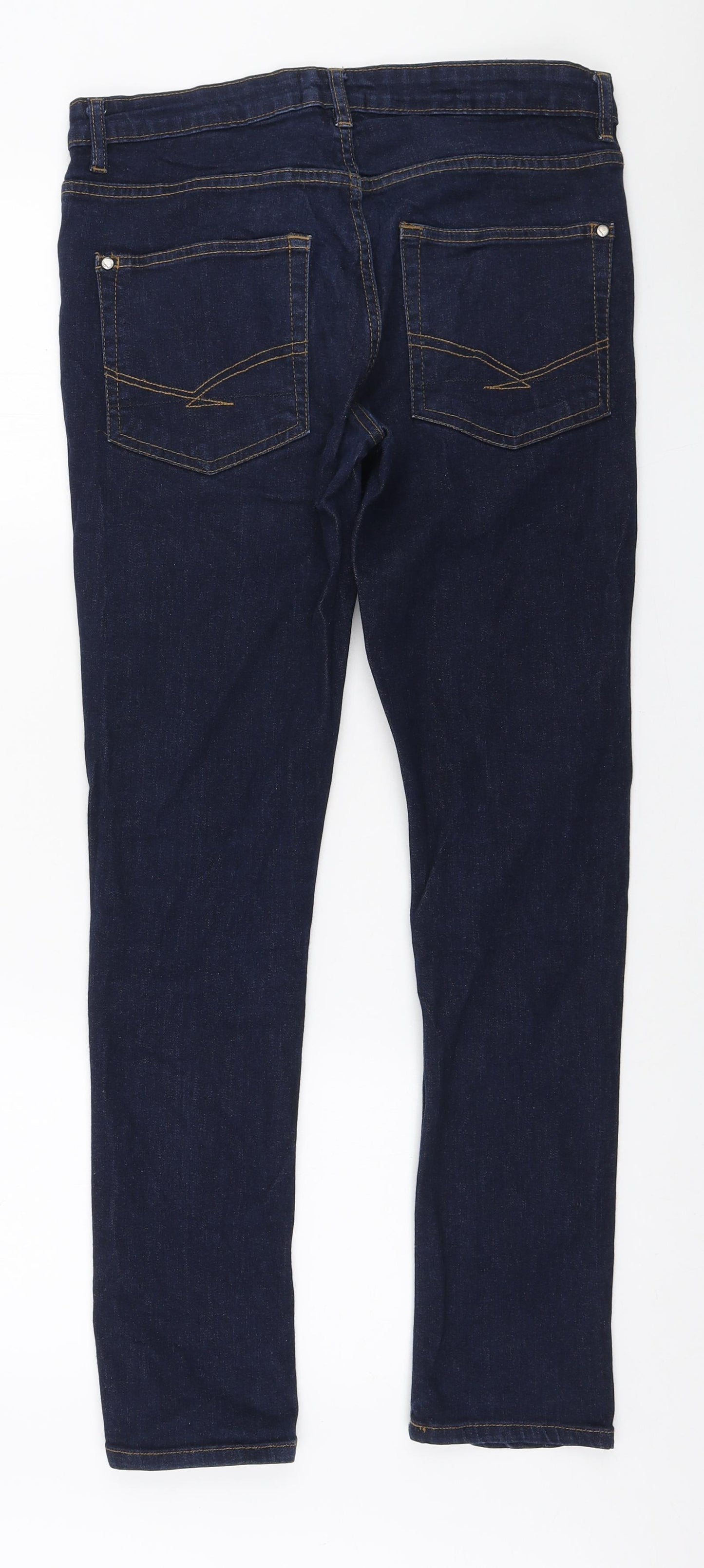 Firetrap Mens Blue Cotton Skinny Jeans Size 30 in L28 in Regular Zip
