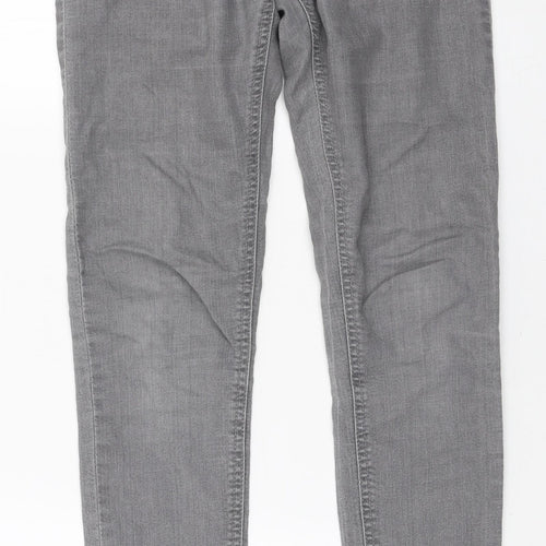 Denim & Co. Womens Grey Cotton Skinny Jeans Size 8 L31 in Regular Zip