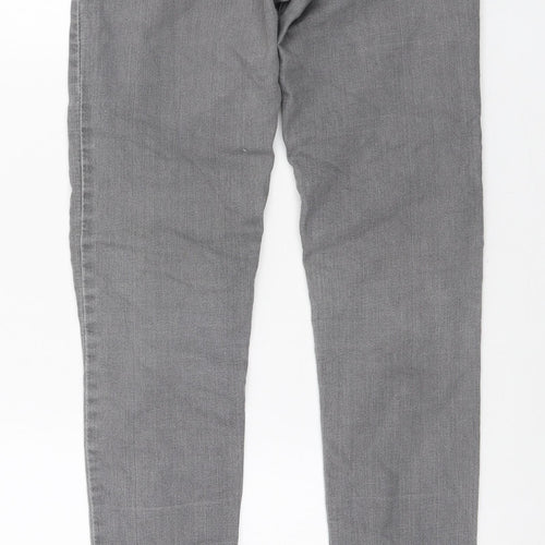 Denim & Co. Womens Grey Cotton Skinny Jeans Size 8 L31 in Regular Zip