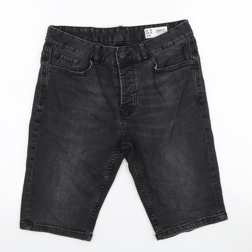 Denim & Co. Mens Grey Cotton Bermuda Shorts Size 28 in L10 in Regular Zip
